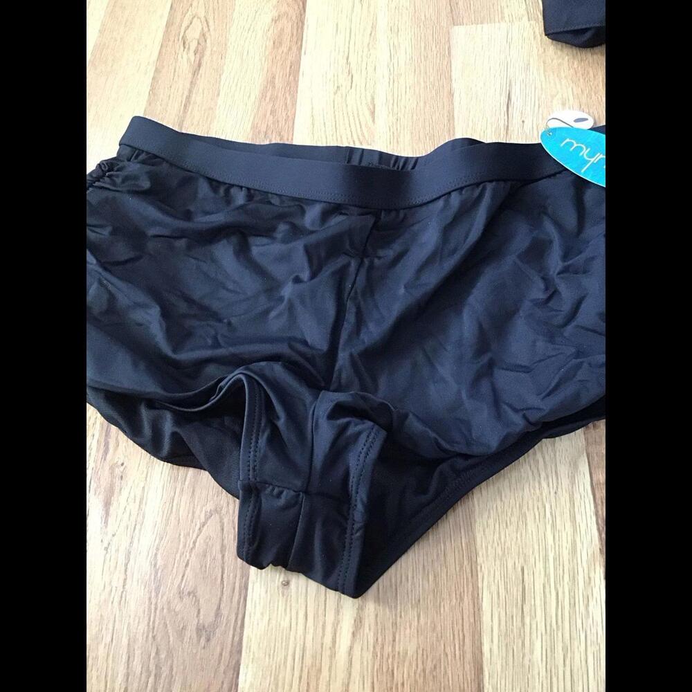 Mynah swim bottoms, black, new, jcpenny, large, hipster, full coverage
